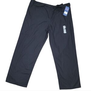 Cherokee Workwear Unisex LARGE Short Black Drawstring Scrub Pants Cozycore NWT